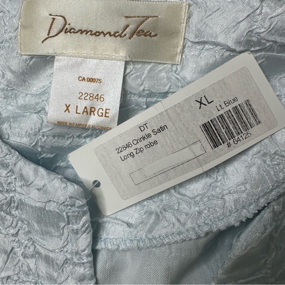 Diamond Tea XL Crinkle Satin Long Zip Robe NWT - Picture 14 of 16